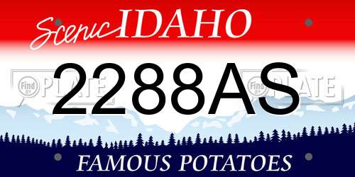 2288AS Idaho License Plate