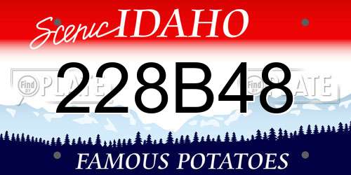 228B48 Idaho License Plate