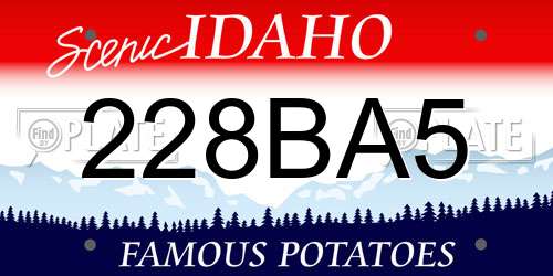 228BA5 Idaho License Plate
