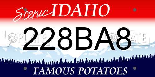 228BA8 Idaho License Plate