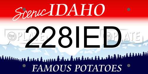 228IED Idaho License Plate