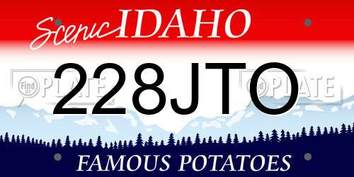 228JTO Idaho License Plate