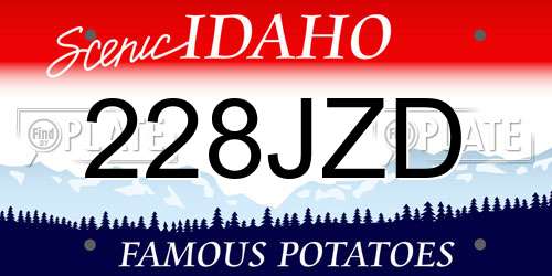 228JZD Idaho License Plate