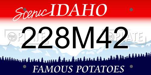 228M42 Idaho License Plate