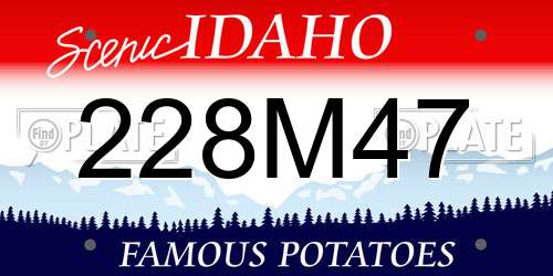 228M47 Idaho License Plate