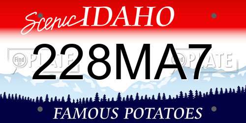 228MA7 Idaho License Plate