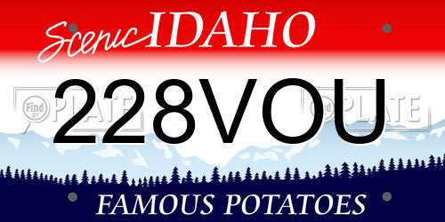 228VOU Idaho License Plate