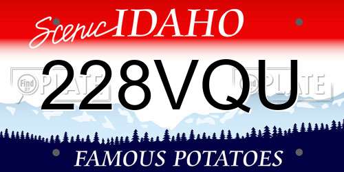 228VQU Idaho License Plate