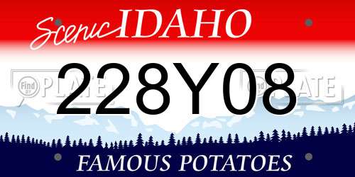 228Y08 Idaho License Plate