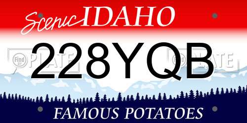 228YQB Idaho License Plate