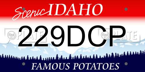 229DCP Idaho License Plate