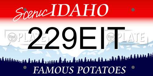 229EIT Idaho License Plate