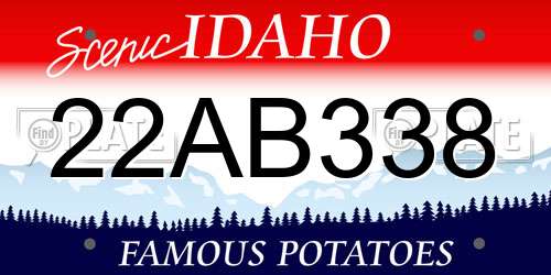22AB338 Idaho License Plate