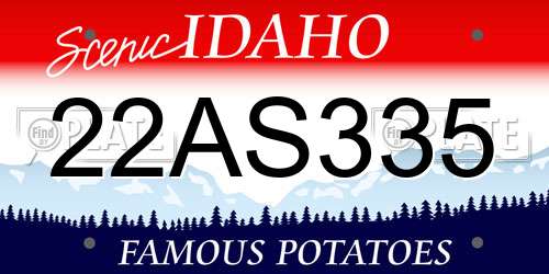 22AS335 Idaho License Plate