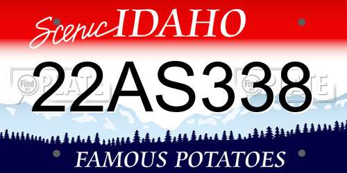 22AS338 Idaho License Plate