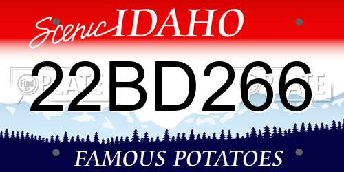 22BD266 Idaho License Plate