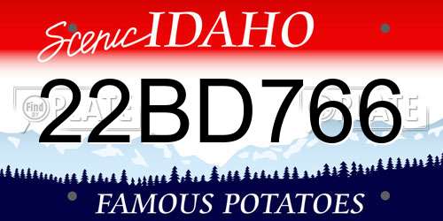 22BD766 Idaho License Plate