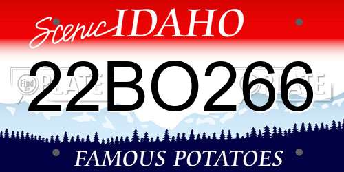 22BO266 Idaho License Plate
