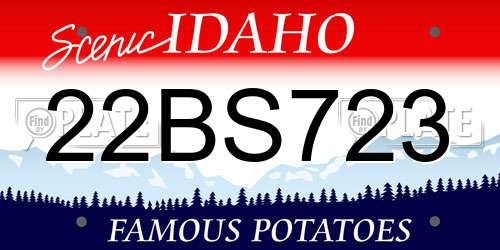 22BS723 Idaho License Plate