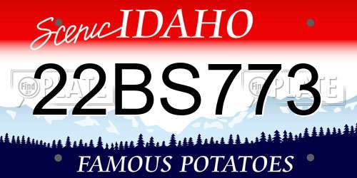22BS773 Idaho License Plate