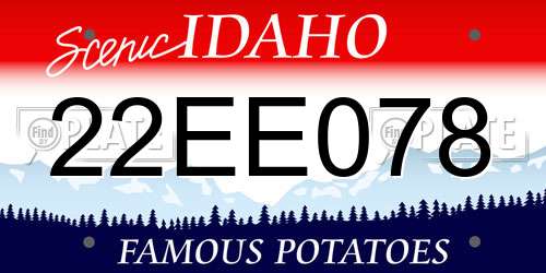 22EE078 Idaho License Plate