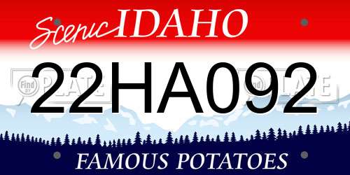 22HA092 Idaho License Plate