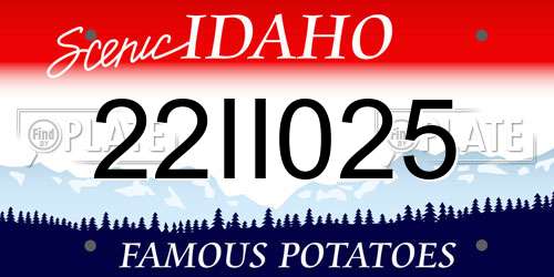 22II025 Idaho License Plate