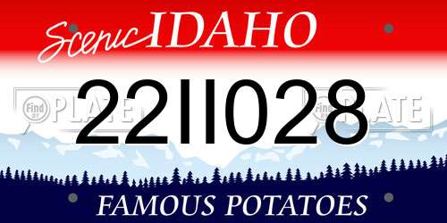 22II028 Idaho License Plate