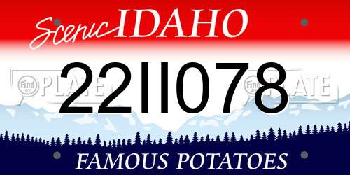22II078 Idaho License Plate