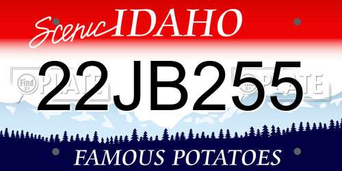 22JB255 Idaho License Plate