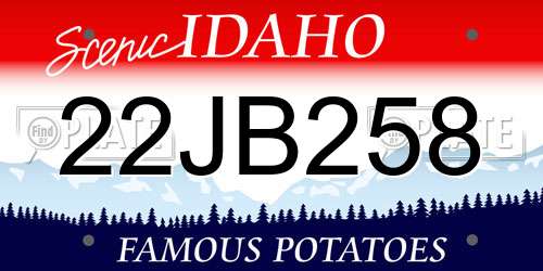 22JB258 Idaho License Plate