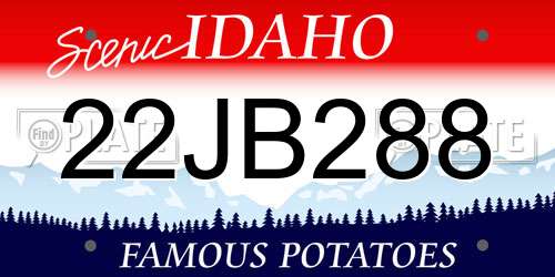 22JB288 Idaho License Plate