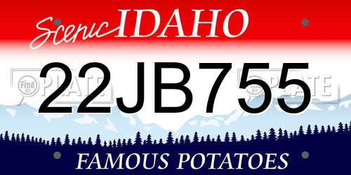 22JB755 Idaho License Plate