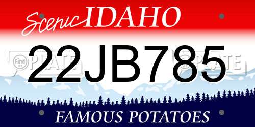 22JB785 Idaho License Plate