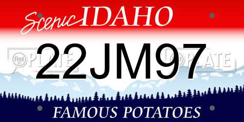 22JM97 Idaho License Plate