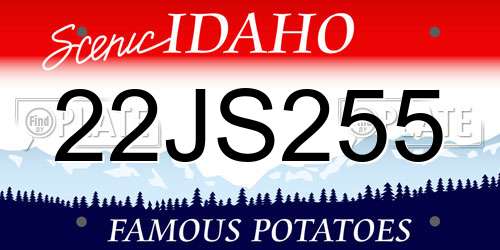 22JS255 Idaho License Plate