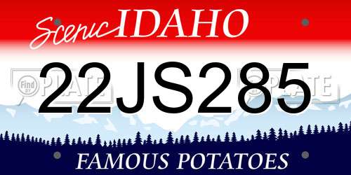 22JS285 Idaho License Plate
