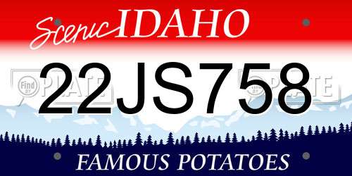 22JS758 Idaho License Plate