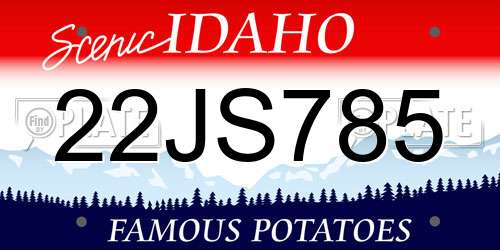 22JS785 Idaho License Plate