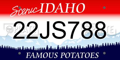 22JS788 Idaho License Plate