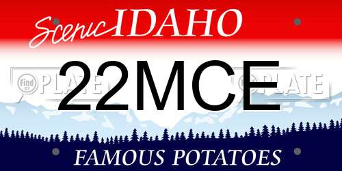 22MCE Idaho License Plate