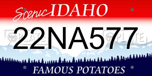 22NA577 Idaho License Plate