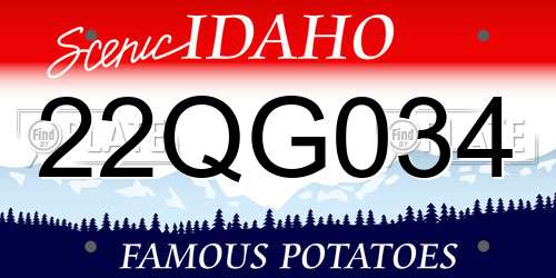 22QG034 Idaho License Plate