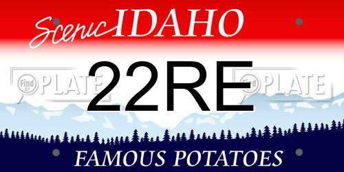 22RE Idaho License Plate