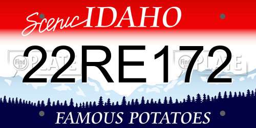 22RE172 Idaho License Plate