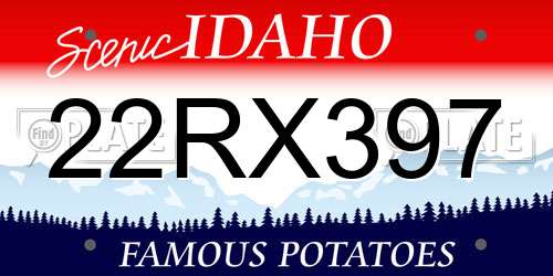22RX397 Idaho License Plate