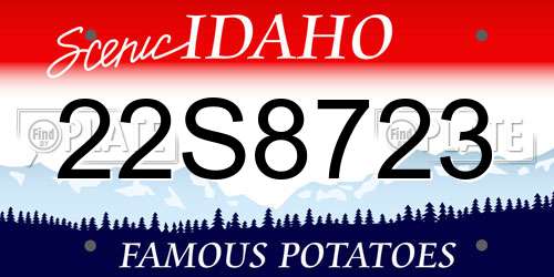 22S8723 Idaho License Plate