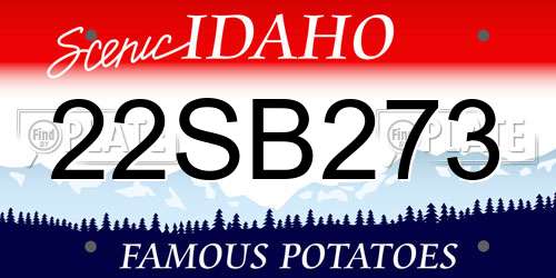 22SB273 Idaho License Plate