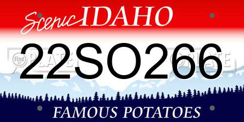 22SO266 Idaho License Plate