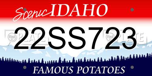 22SS723 Idaho License Plate